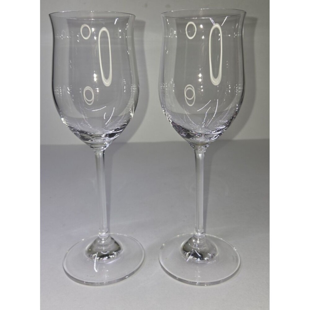 Pair Of Marquis By Waterford Crystal Tulip Wine Glasses Goblets 8.5" H Set 2